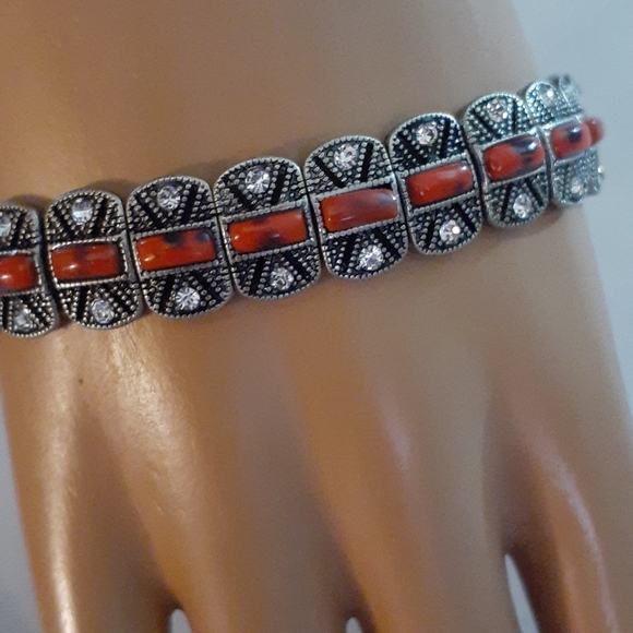 VTG 💖 Fashion Jewelry Coral Color Bracelet - Picture 4 of 7